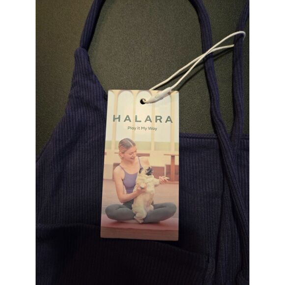 Halara Women's NWT Navy Everyday Split Strap Bodycon Midi Dress Size Large - Picture 4 of 9